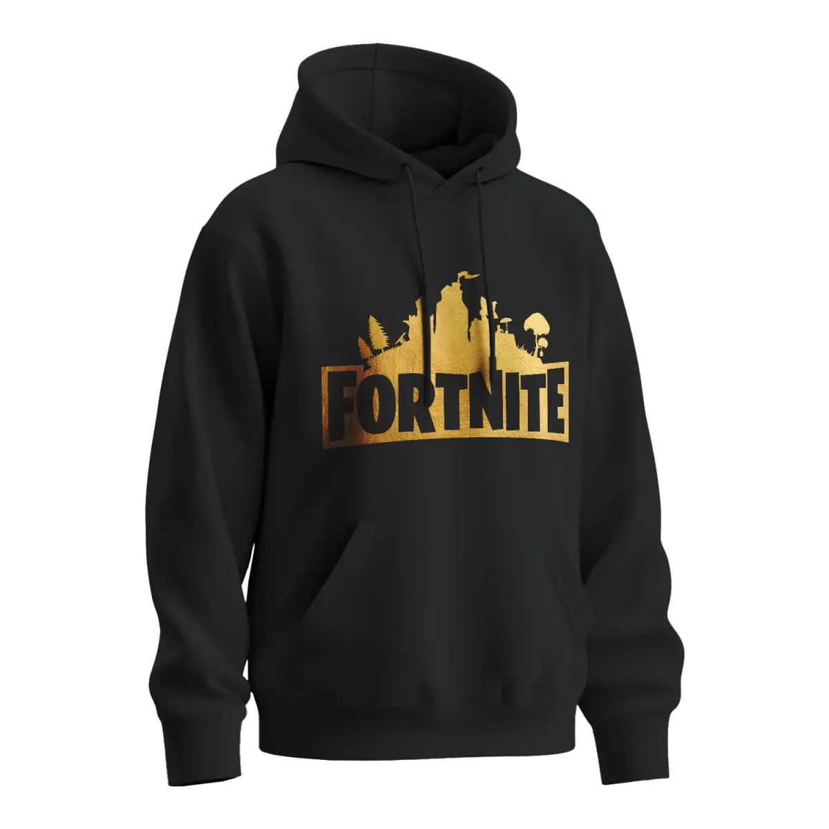 Mikina s potiskem Fortnite Pevnost Desert - černá 3XL