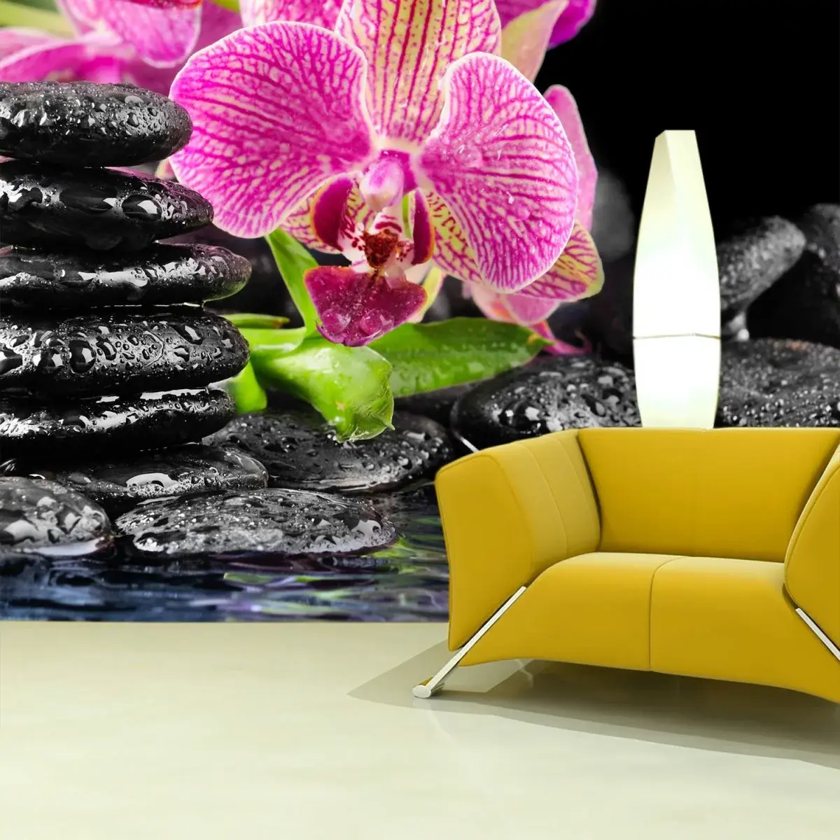 Tapeta Orchidej na kamenech - 125x75 cm