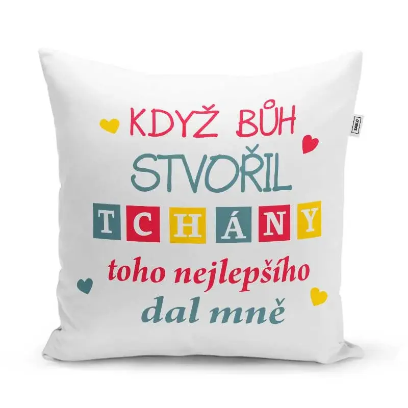 Polštář Když Bůh stvořil tchány: 40x40 cm