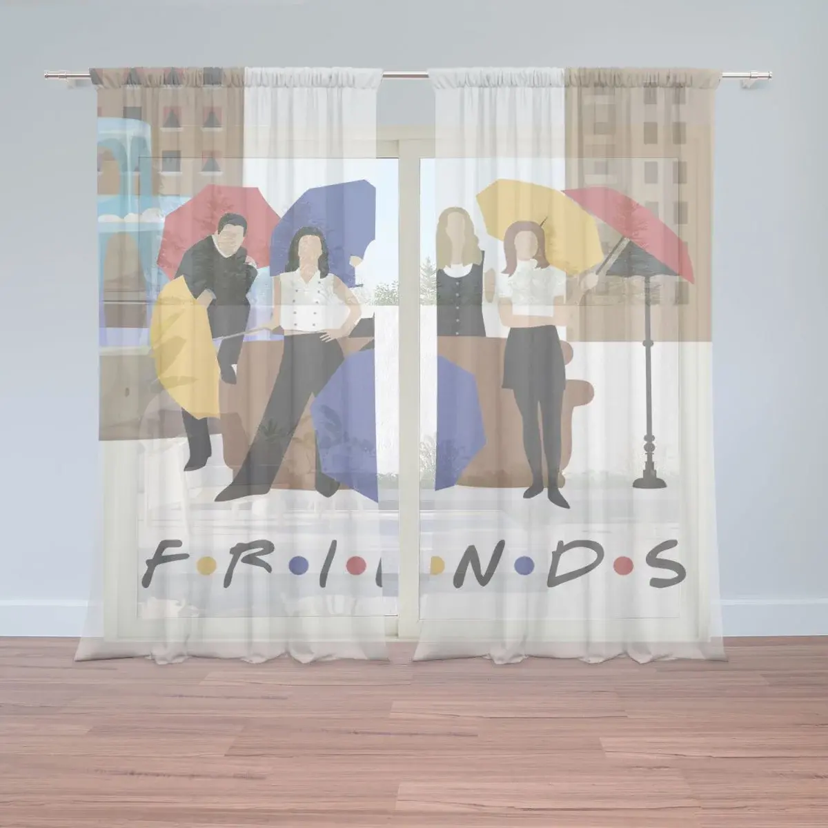 Záclony Seriál přátelé FRIENDS Gauč u fontány: 2ks 150x250cm