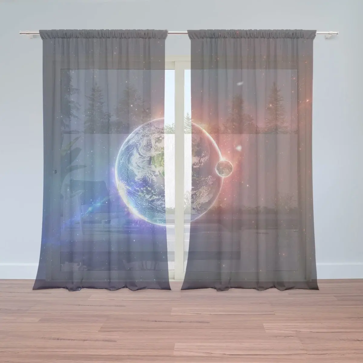 Záclony Planeta Země: 2ks 150x250cm