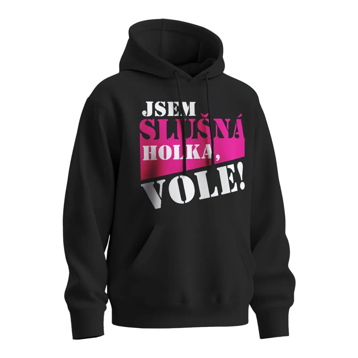 Mikina s potiskem Jsem slušná holka, vole - černá