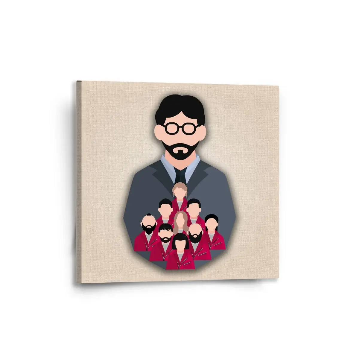 Obraz Money heist Profesor a jeho tým Béžová - 50x50 cm