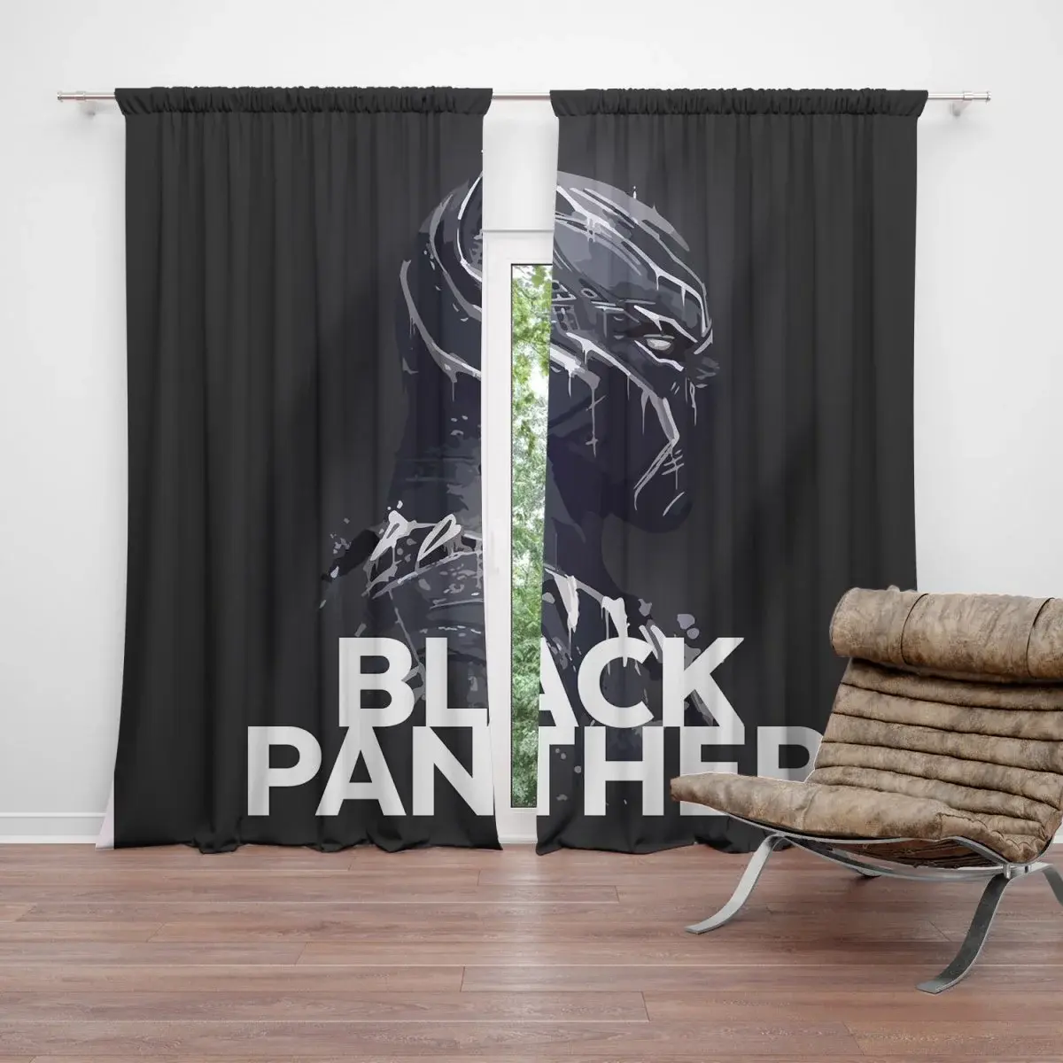 Závěs BLACK PANTHER Scrape: 2ks 140x250cm