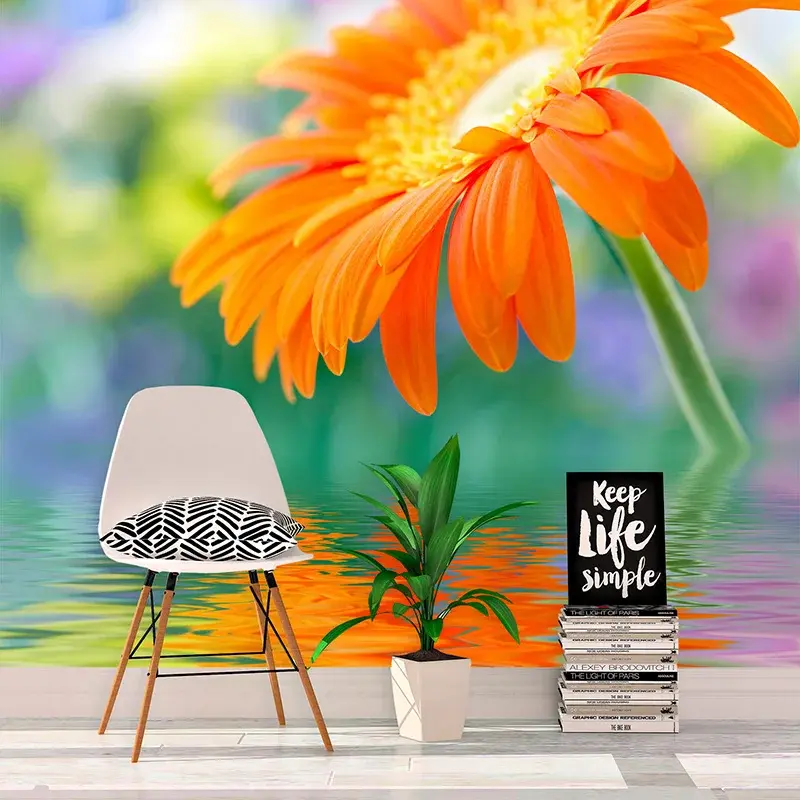 Tapeta Oranžová gerbera - 336x220 cm