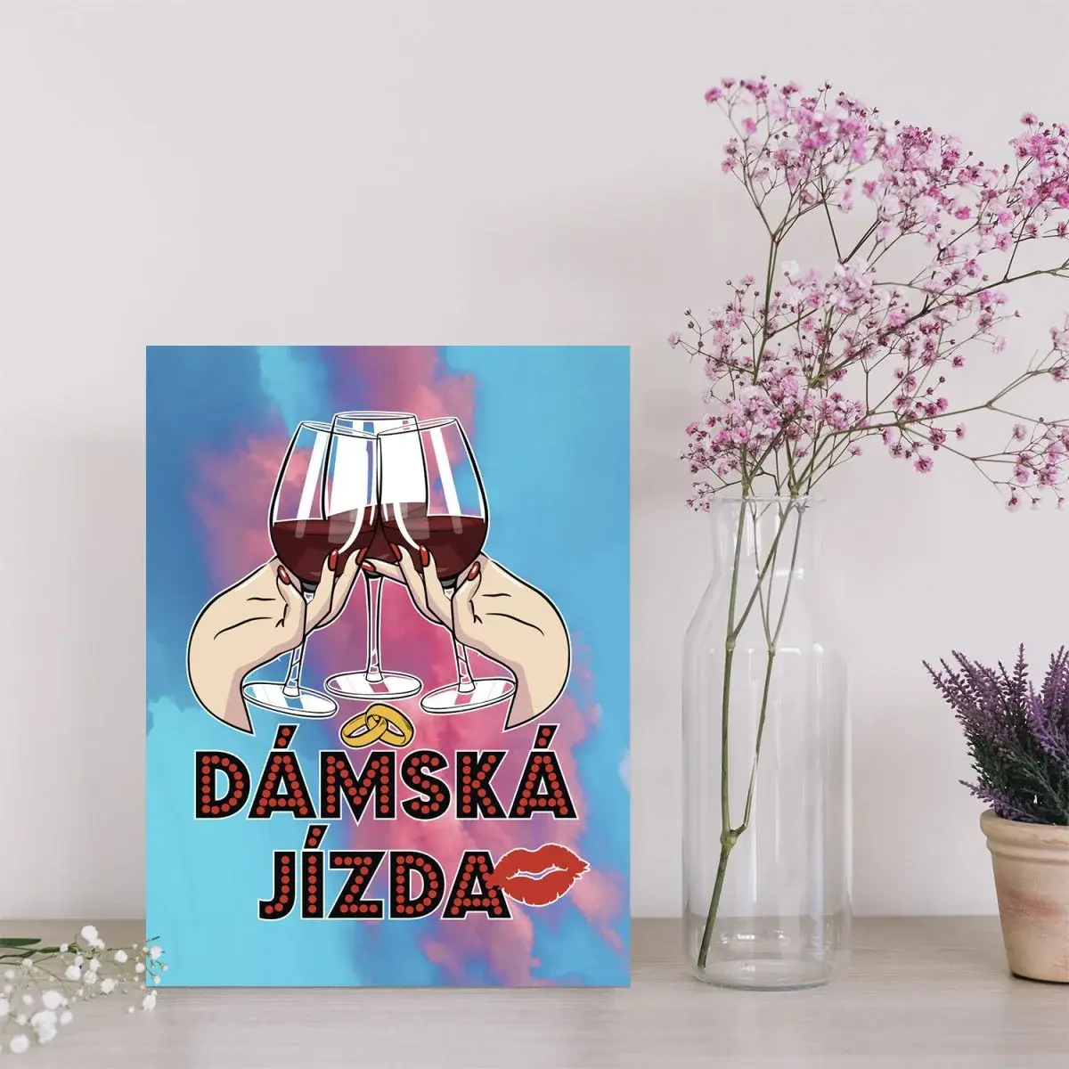 Dárková cedulka Dámská jízda: 30x40 cm
