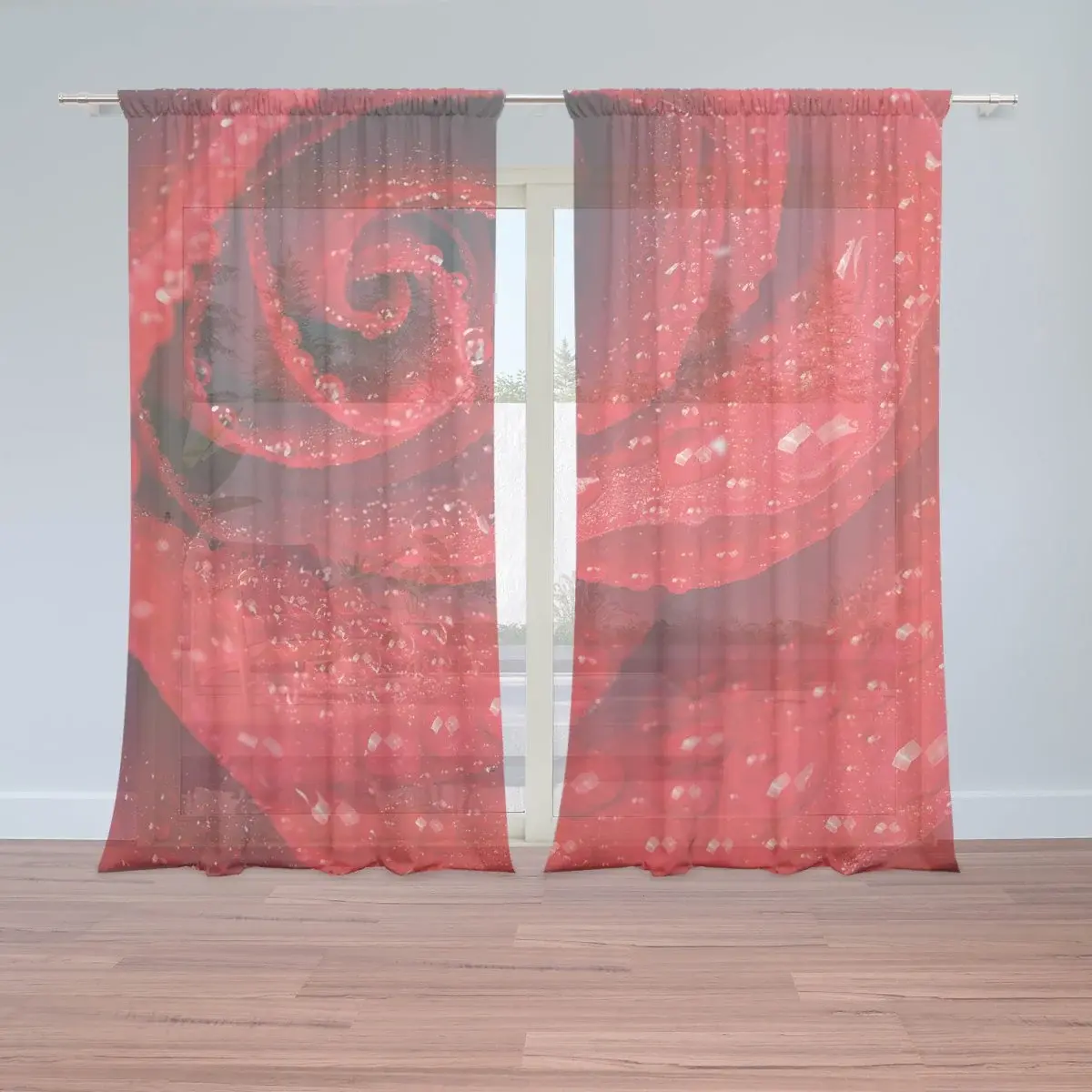 Záclony Květ růže: 2ks 150x250cm