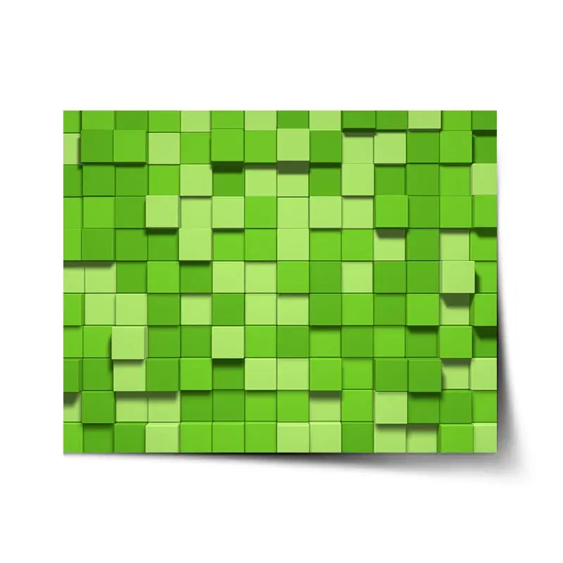 Plakát Green Blocks 3D - 120x80 cm