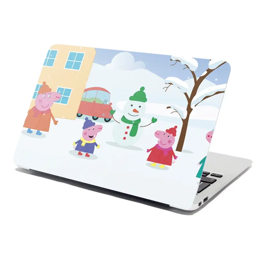 Samolepka na notebook Prasátko Pepina Zima - 29x20 cm