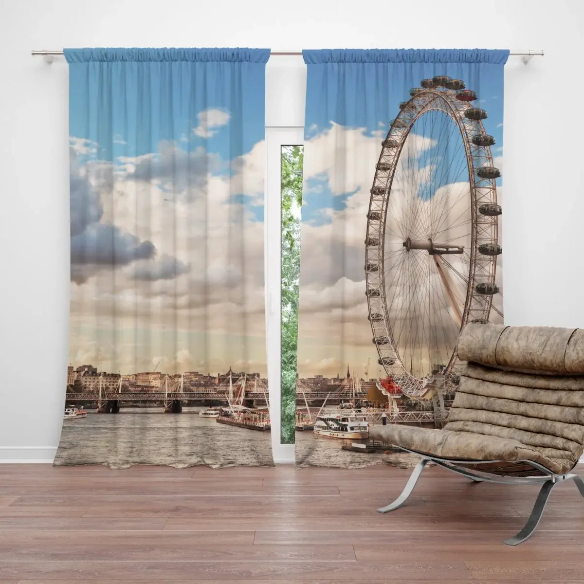 Závěs London eye: 2ks 140x250cm