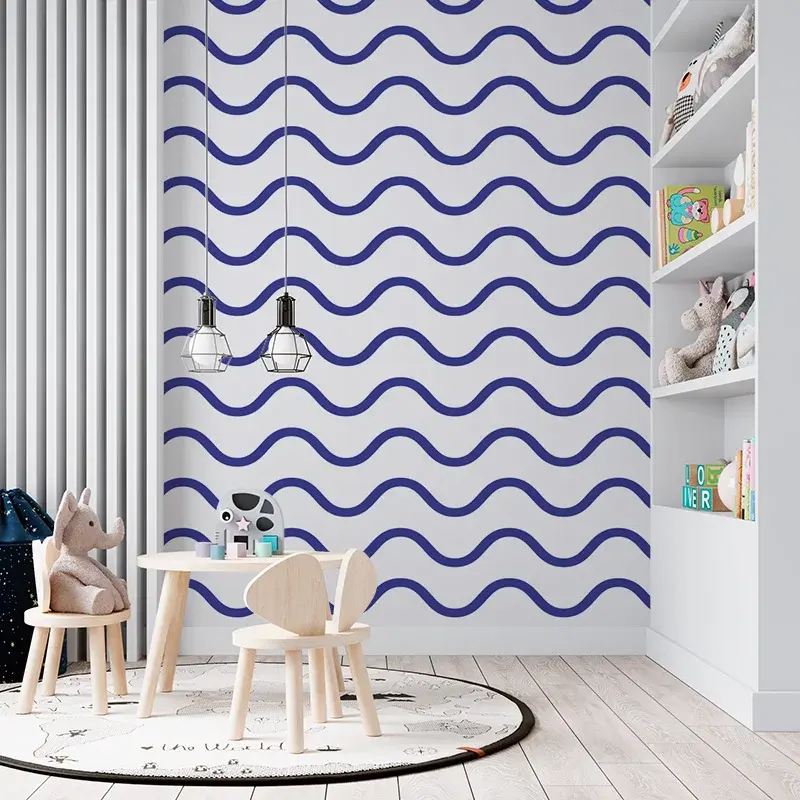Tapeta Modré vlnky - 125x75 cm