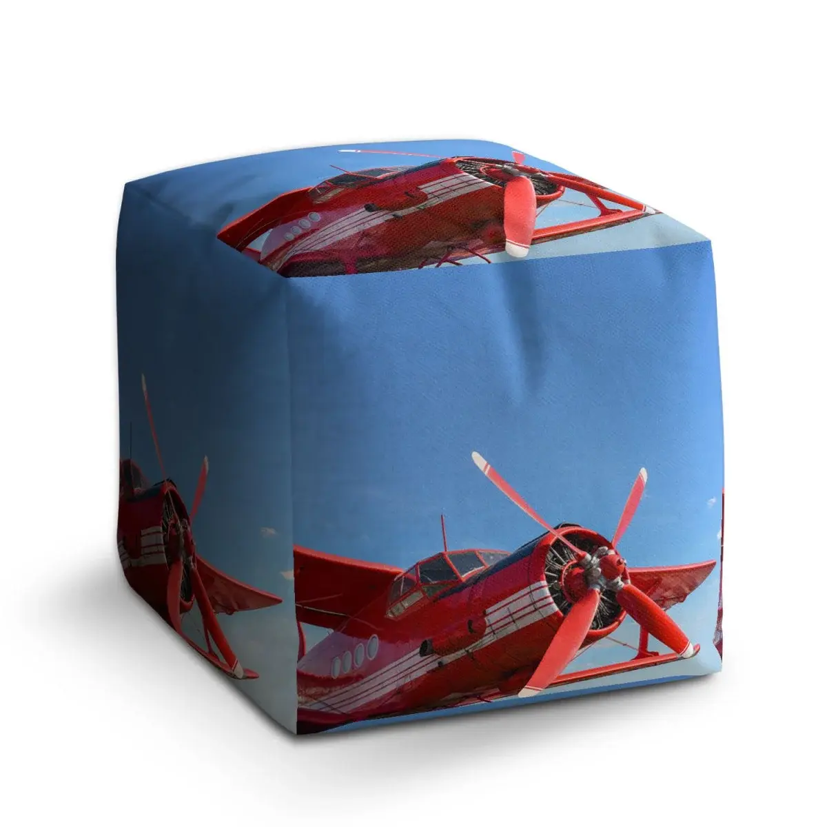 Taburet Cube Červené letadlo - 40x40x40 cm