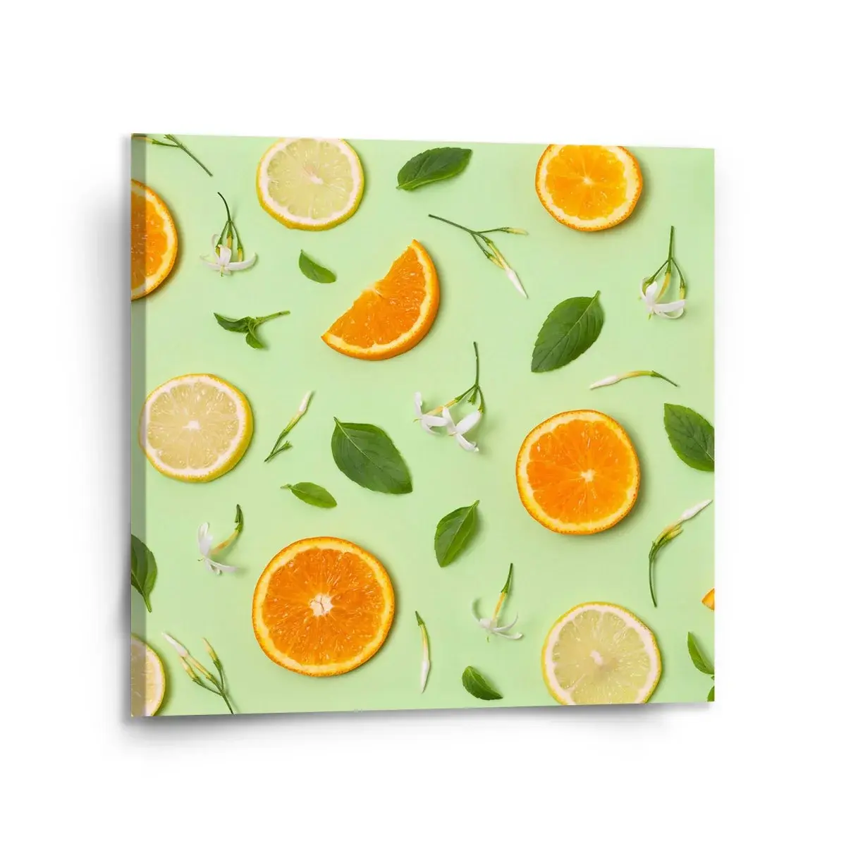 Obraz Citrus a květ - 110x110 cm