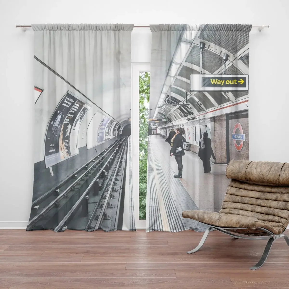 Závěs Stanice metra: 2ks 140x250cm