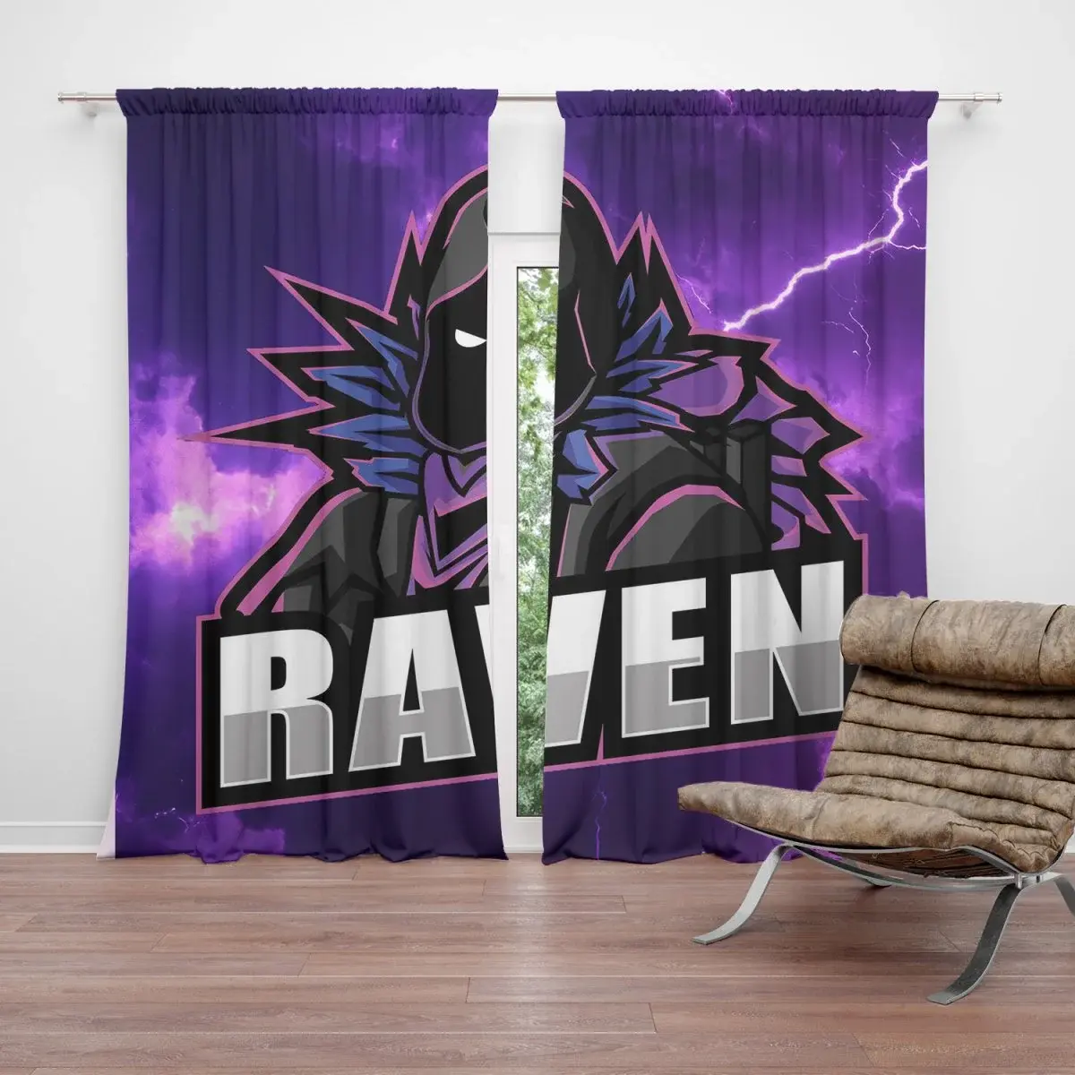Závěs FORTNITE RAVEN Fialová bouře: 2ks 140x250cm