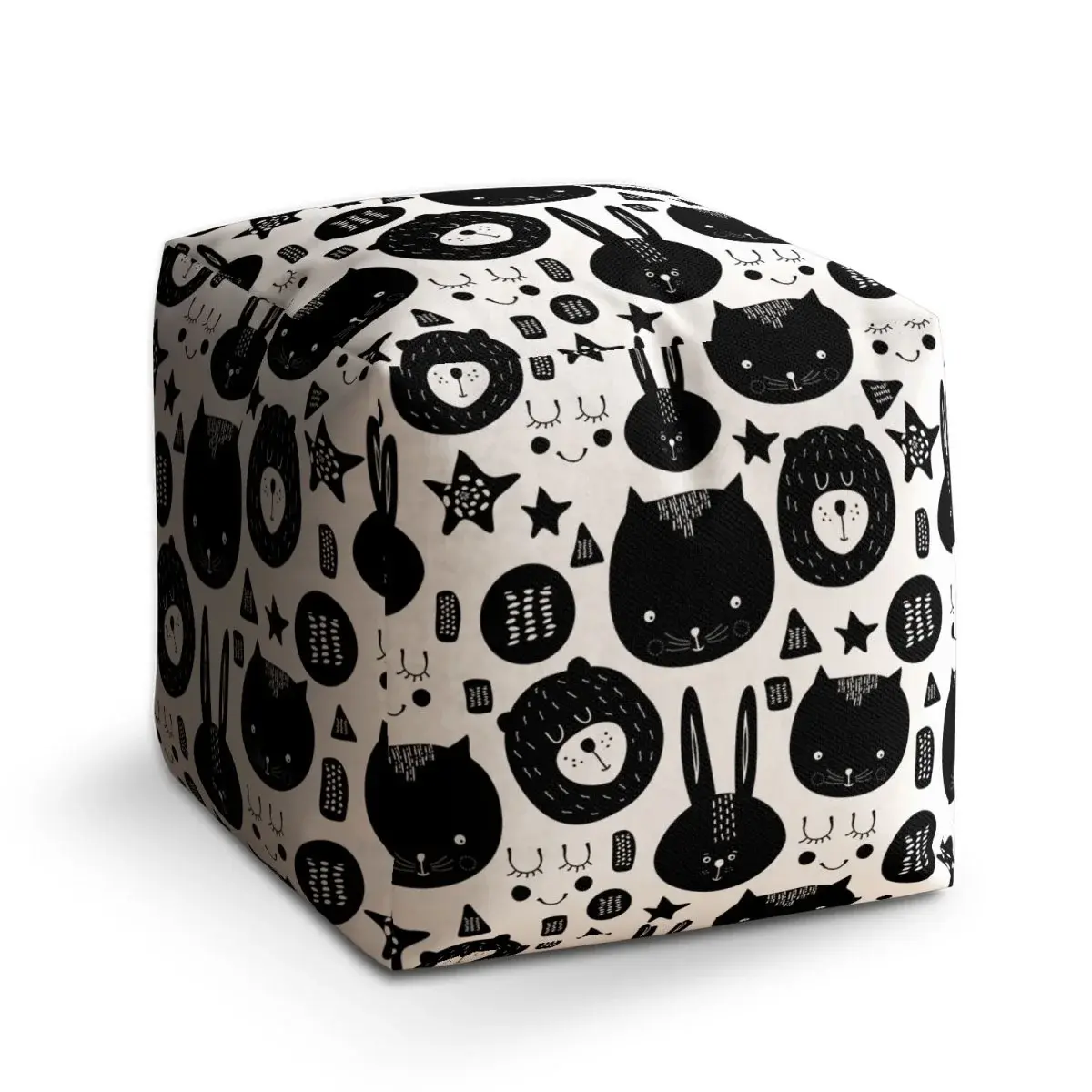 Taburet Cube Kočička a medvěd - 40x40x40 cm
