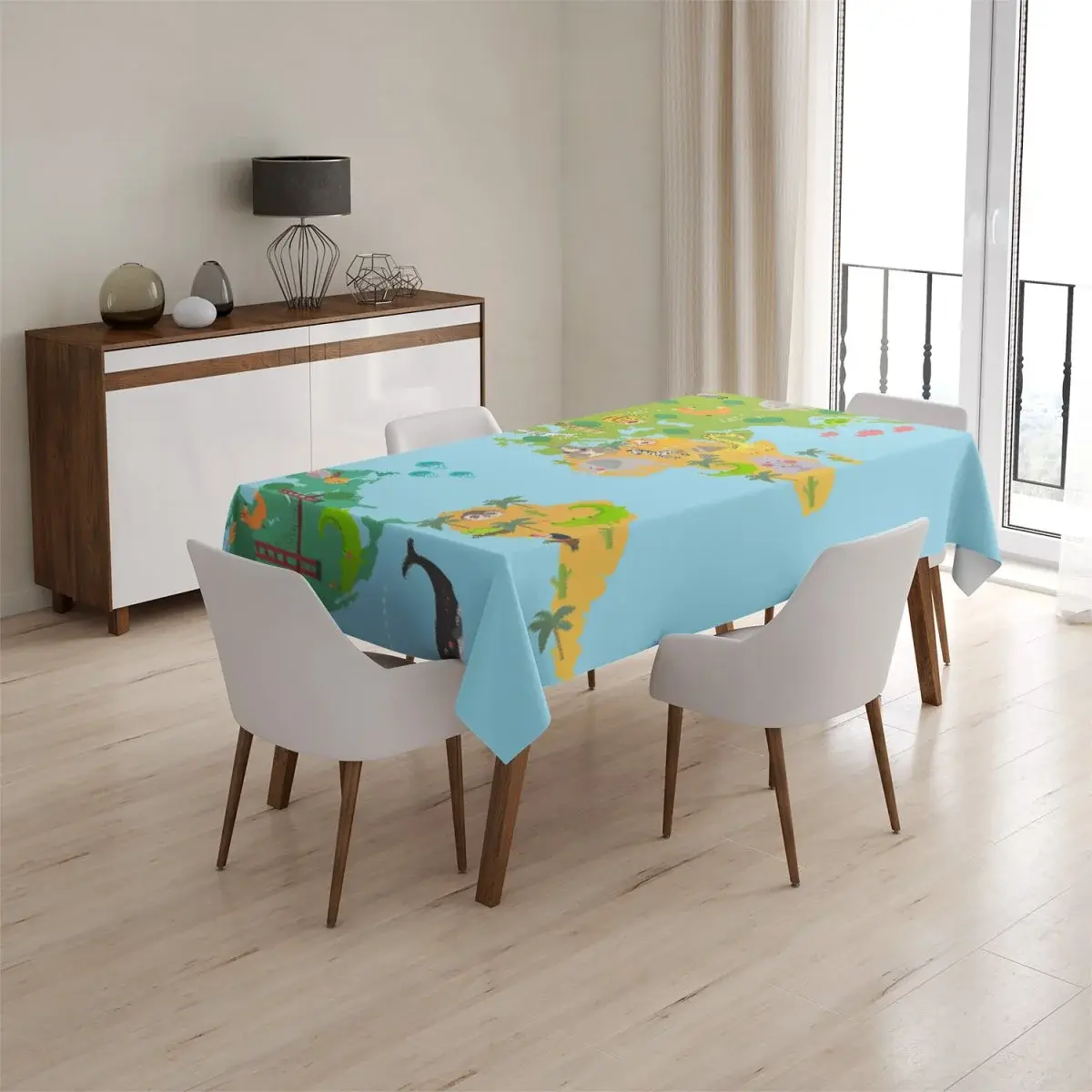 Ubrus Zvířecí mapa světa - 140x170 cm