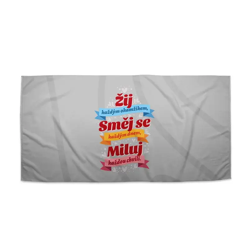 Ručník Žij, Směj se, Miluj - 70x140 cm