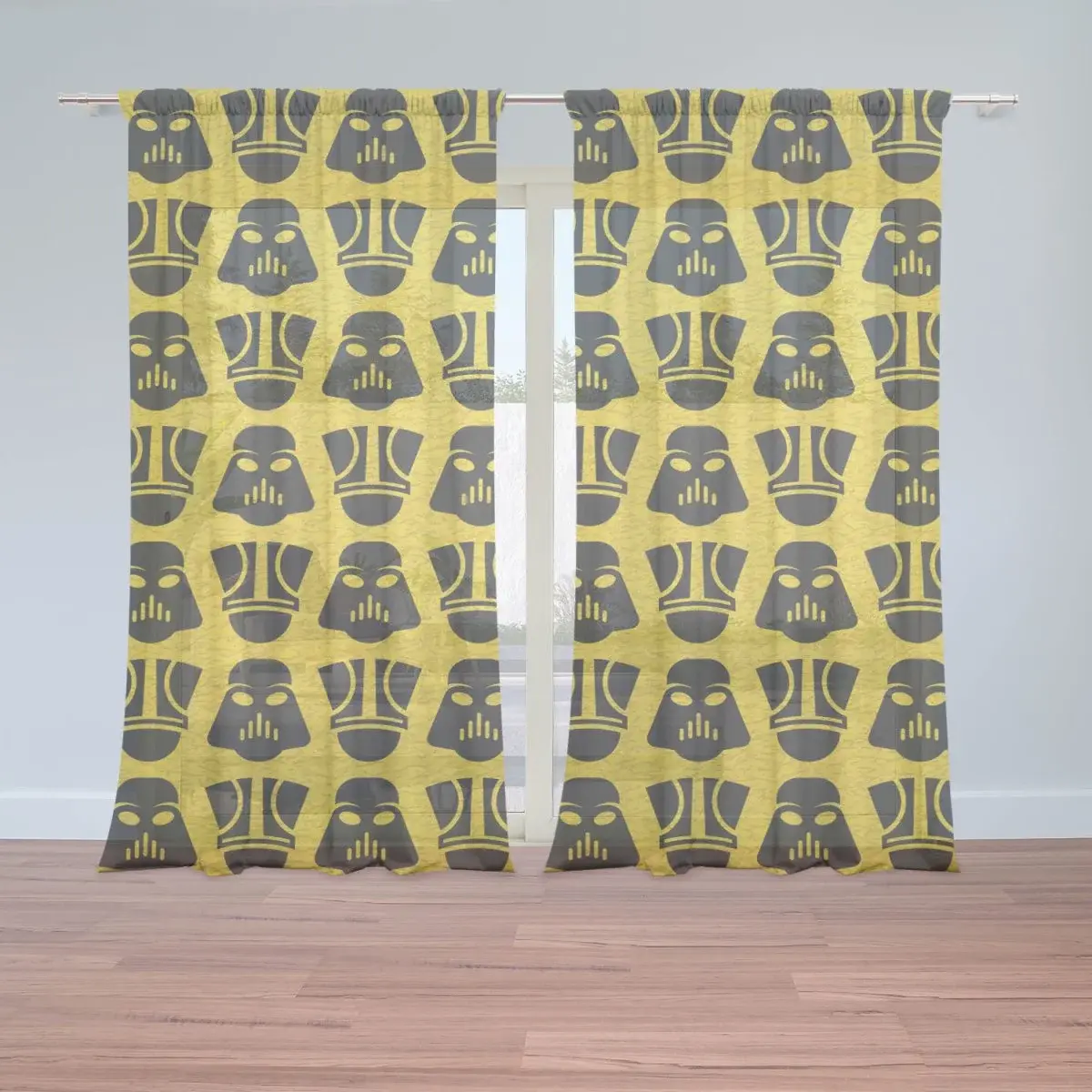 Záclony Star Wars Stormtroopeři Pattern na žluté: 2ks 150x250cm