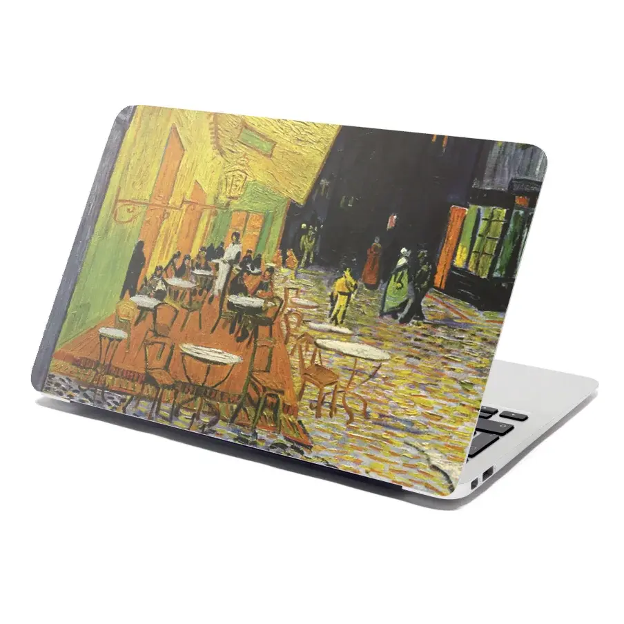 Samolepka na notebook Terasa kavárny v noci - Vincent van Gogh - 38x26 cm