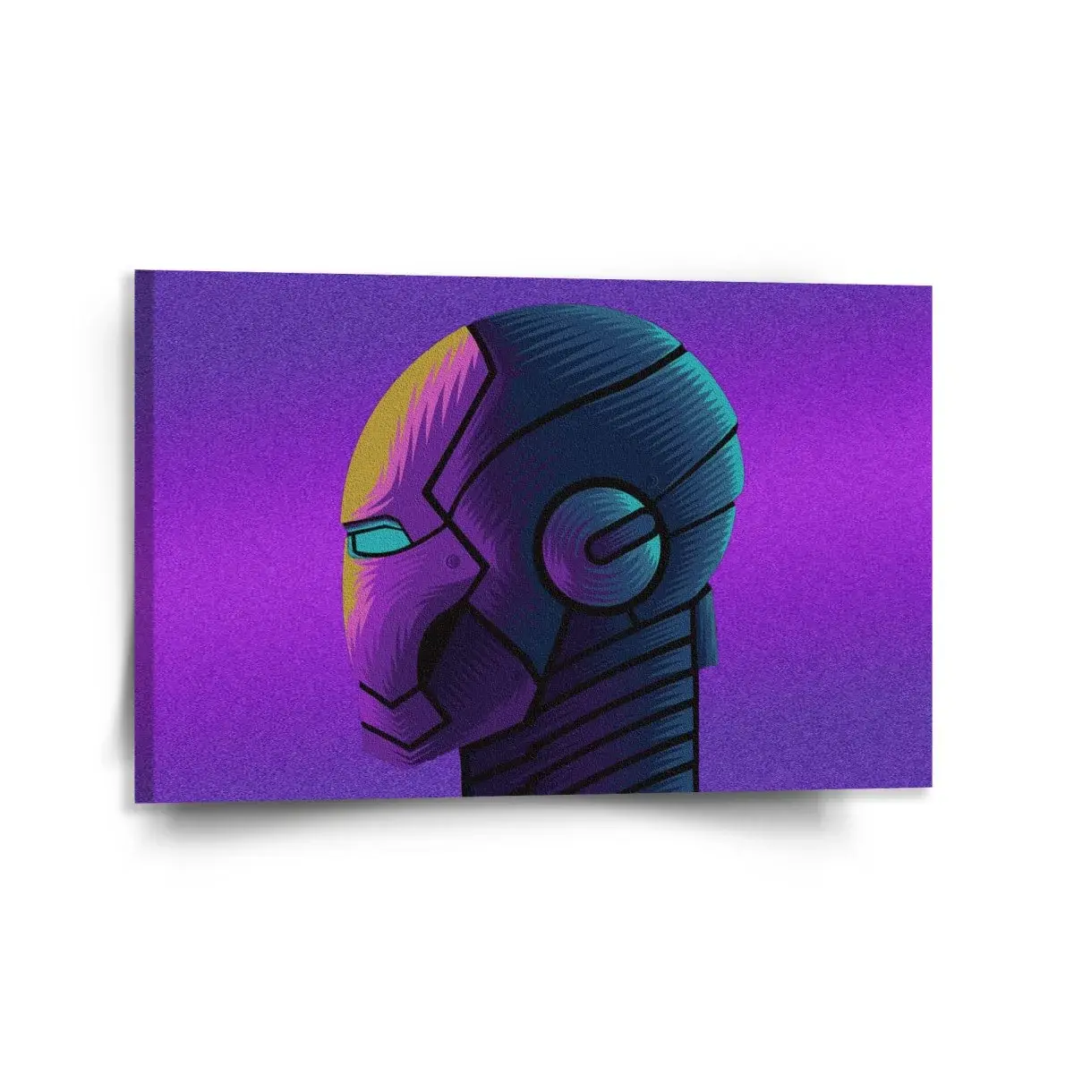 Obraz Iron Man Helma na fialové - 120x80 cm