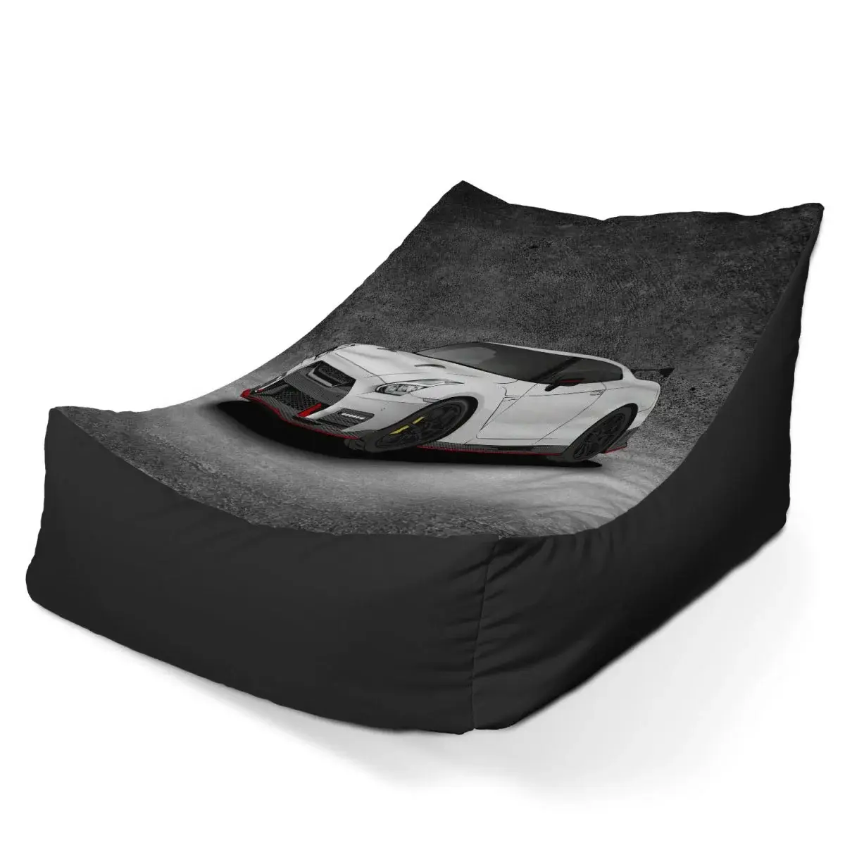 Sedací vak Lounge Nissan GTR 35 Šedý - 80 x 95 x 50 cm