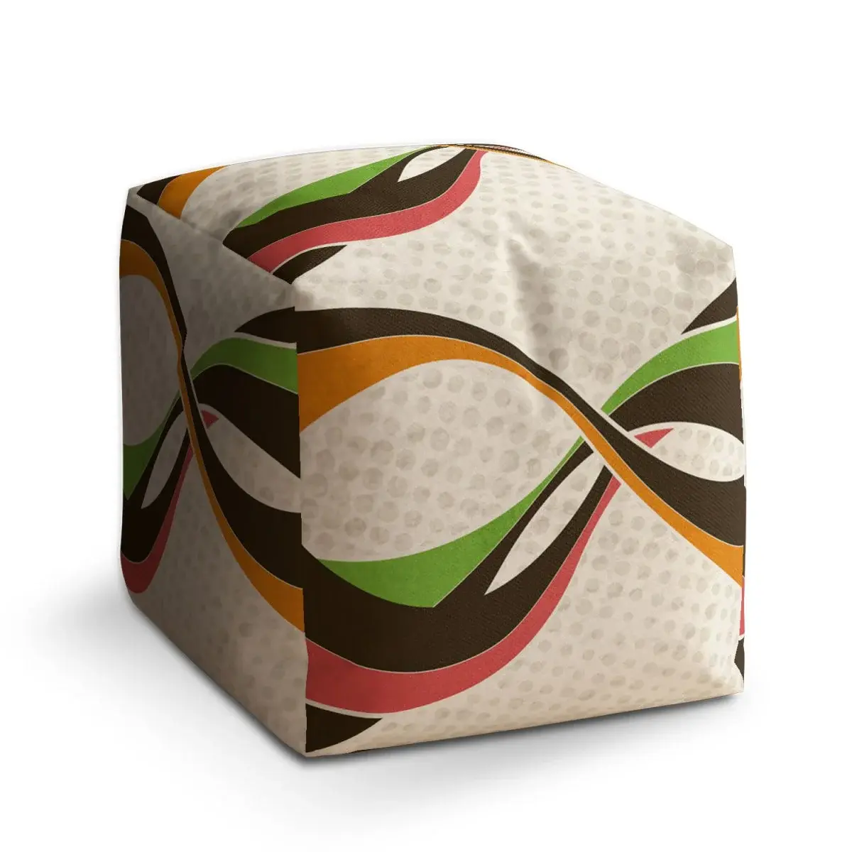 Taburet Cube Retro abstrakce - 60x60x60 cm