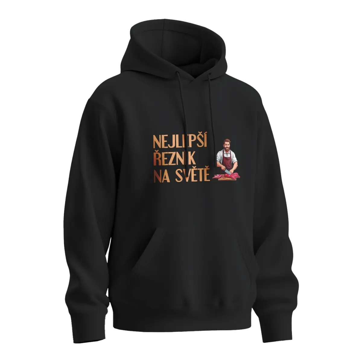 Mikina s potiskem Nejlepší řezník na světě - černá M