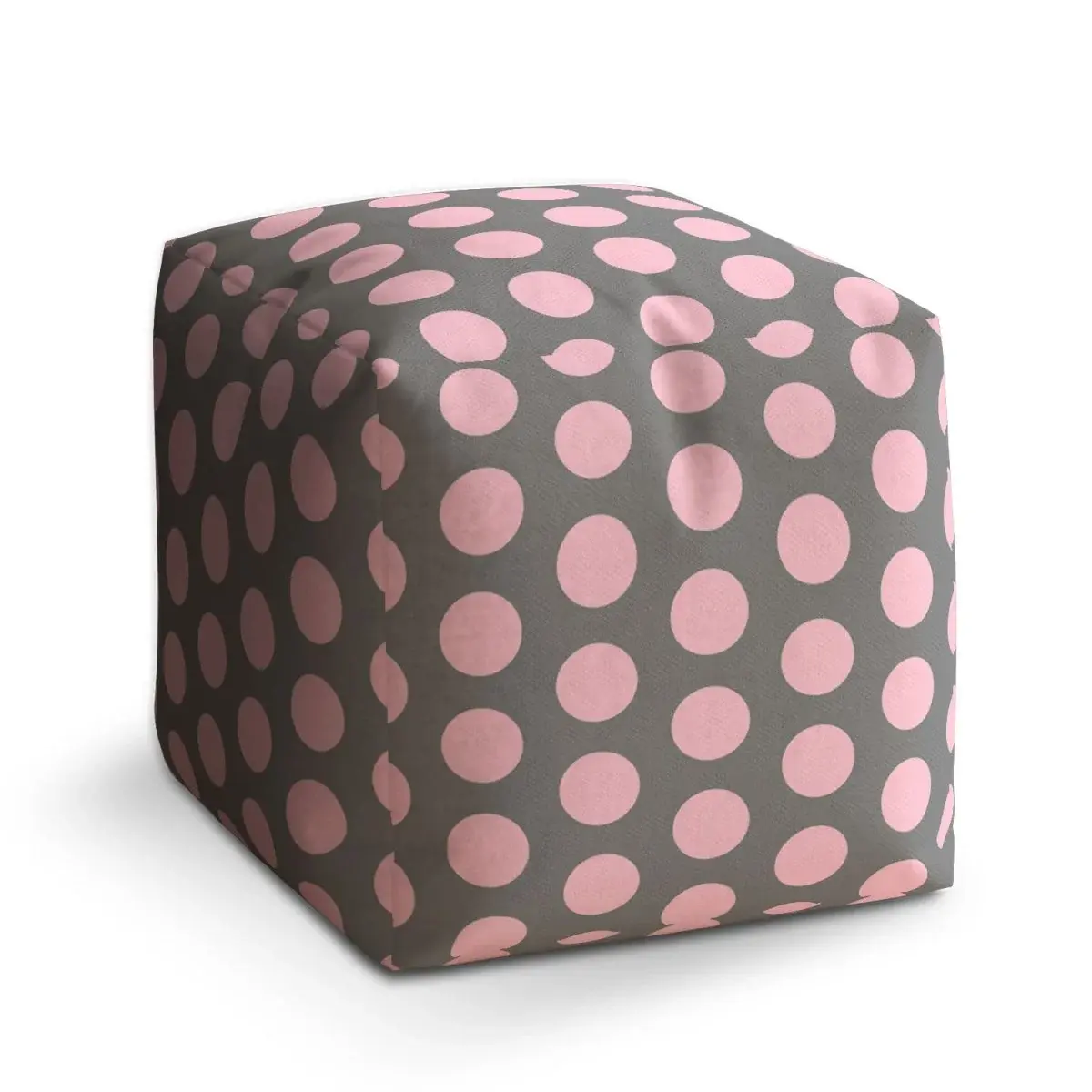 Taburet Cube Velké růžové puntíky - 60x60x60 cm