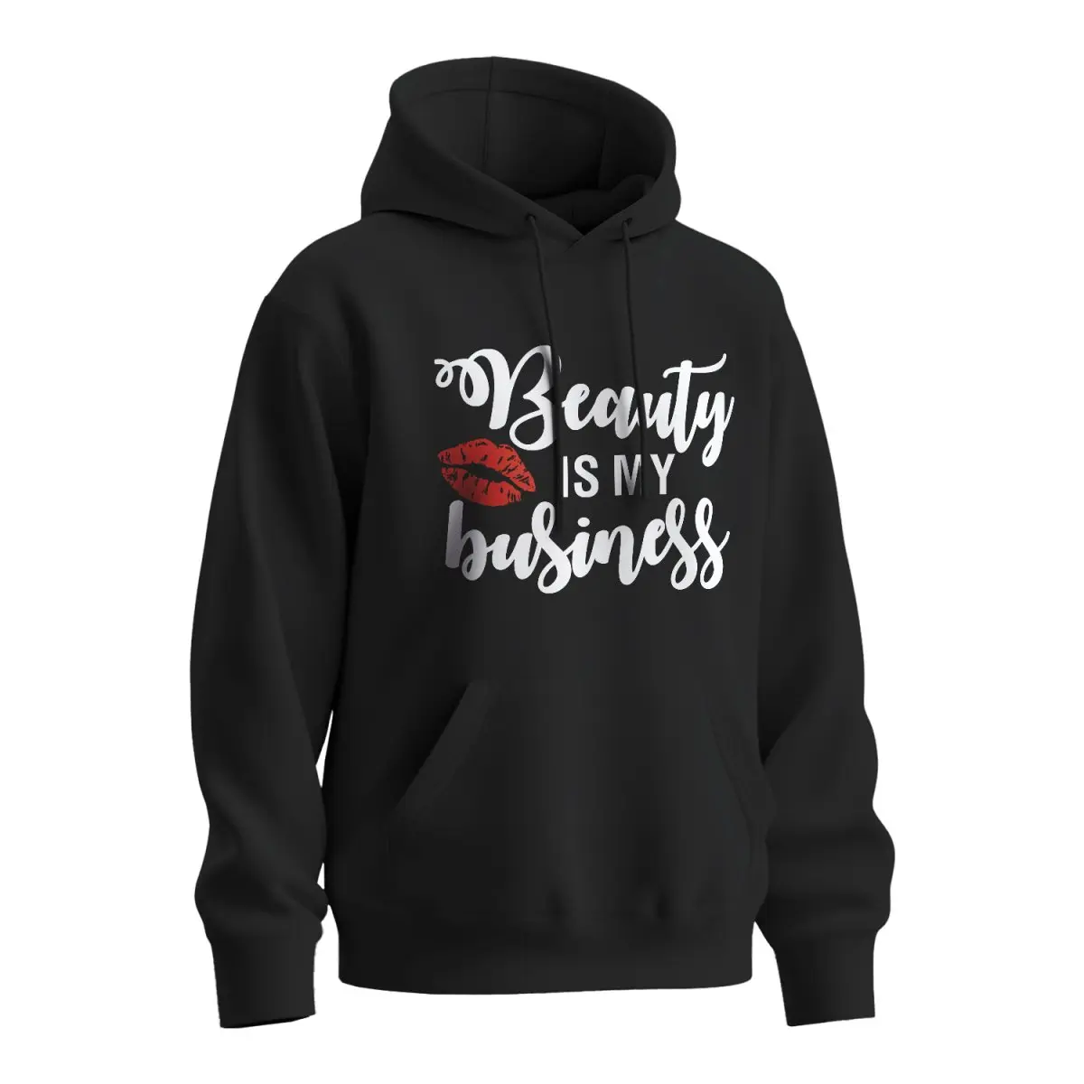 Mikina s potiskem Beauty is my business - černá XL
