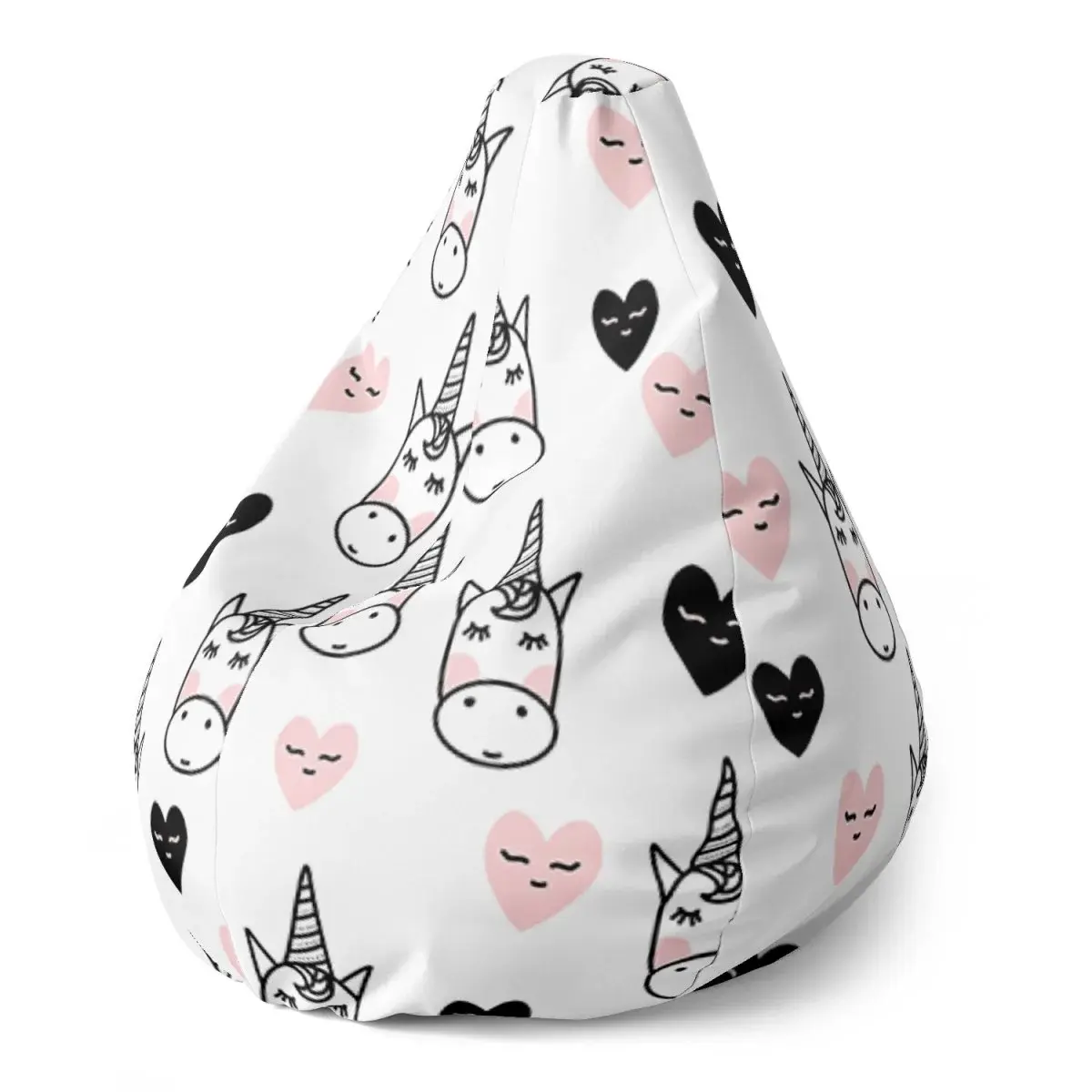 Sedací vak Pear Hlava jednorožce - 70 x 95 x 15 cm