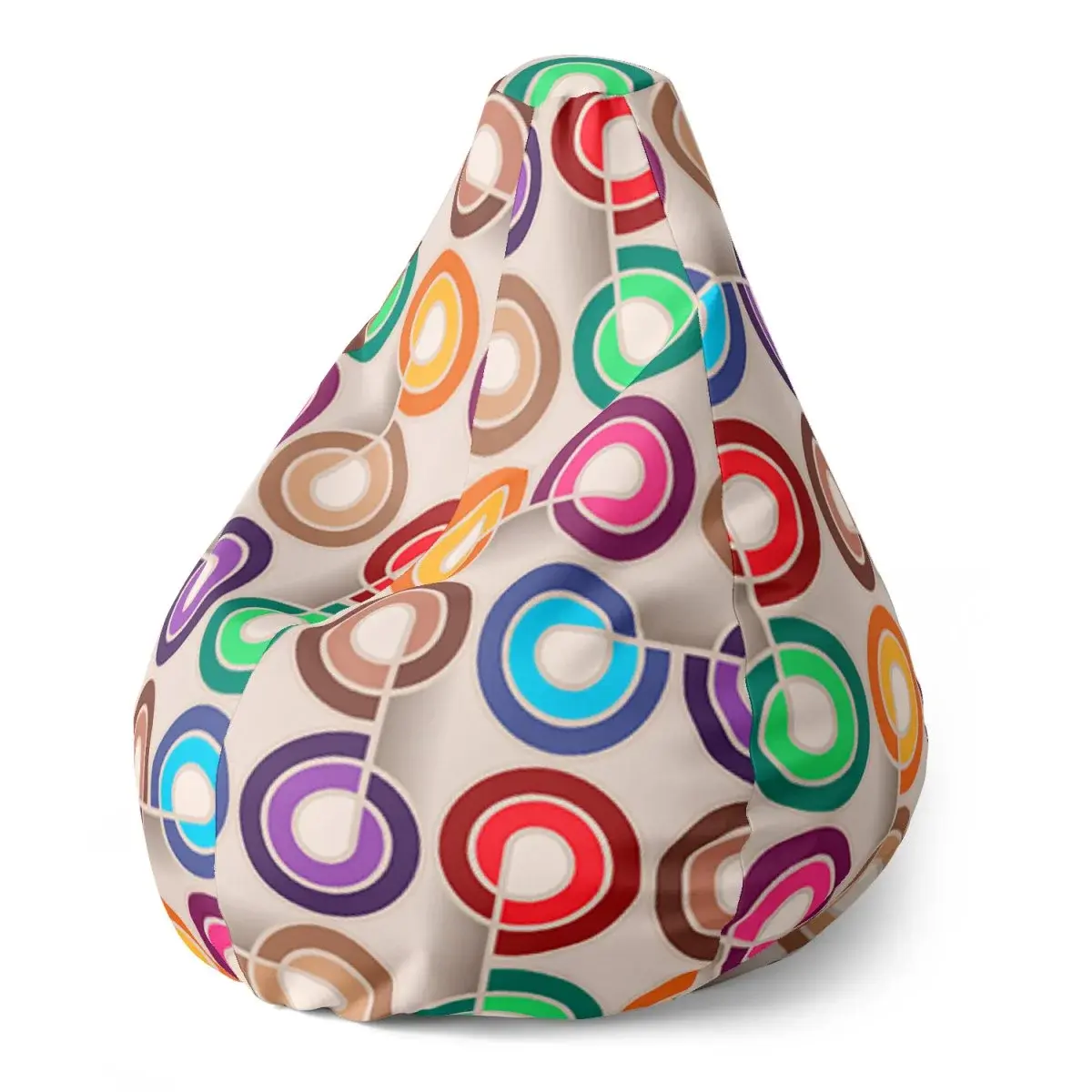 Sedací vak Pear Barevné spirály - 70 x 95 x 15 cm