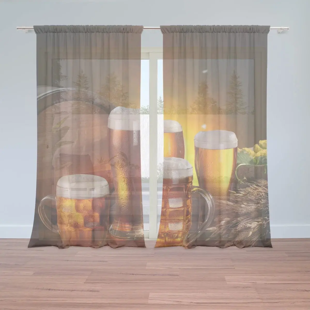 Záclony Krýgly s pivem: 2ks 150x250cm