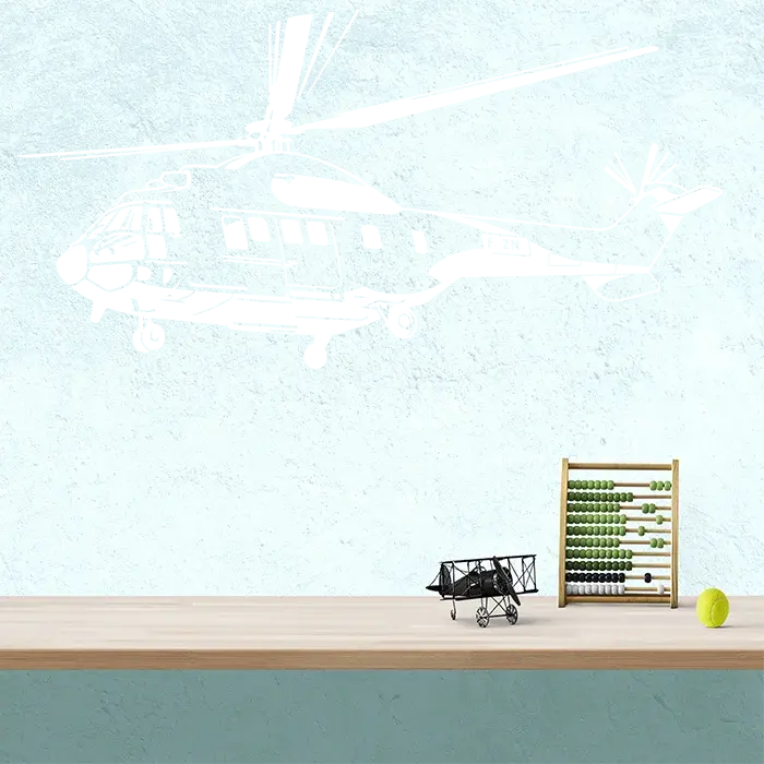 Samolepka na zeď: Vojenský vrtulník 2 - 120x66 cm