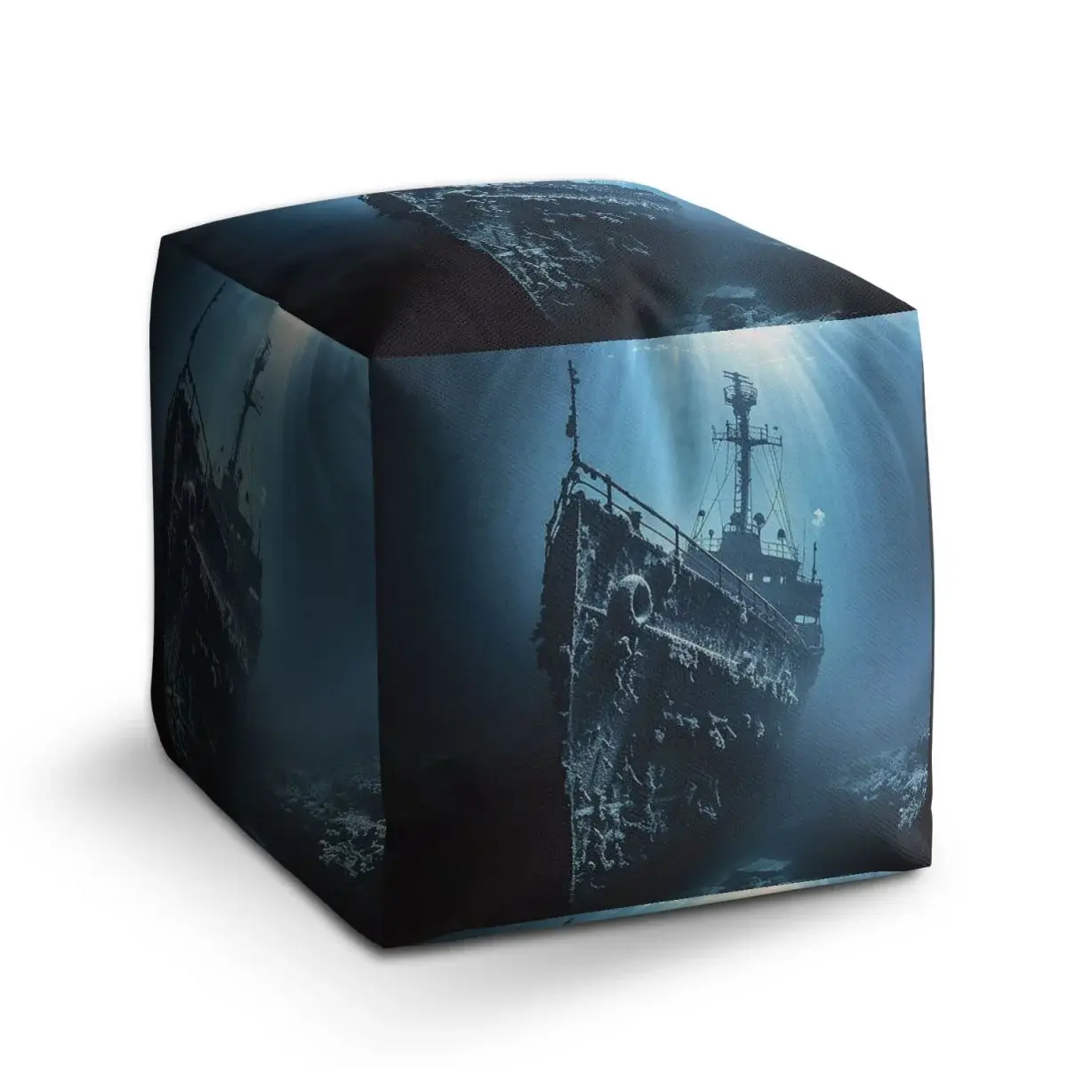 Taburet Cube Vrak lodi na dně moře - 40x40x40 cm