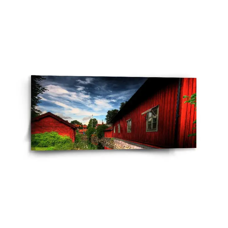 Obraz Červený dům - 110x50 cm