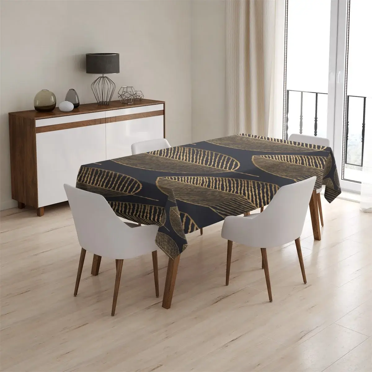 Ubrus Zlaté listy - 130x130 cm