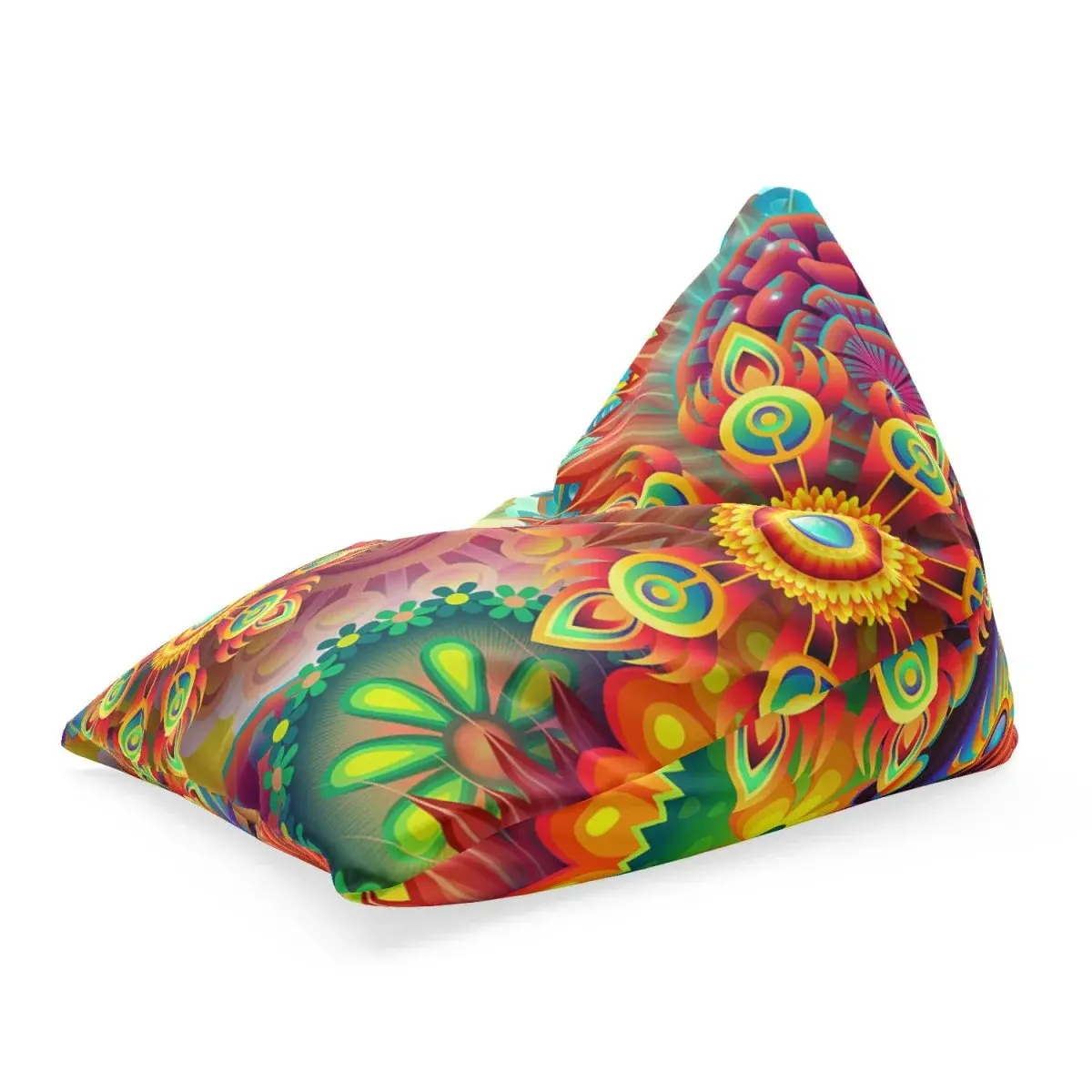 Sedací vak Triangl Barevné obrazce: 120 x 100 x 100 cm