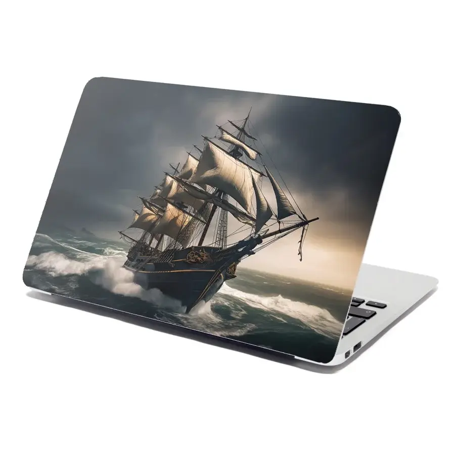 Samolepka na notebook Plachetnice v rozbouřených vodách - 38x26 cm