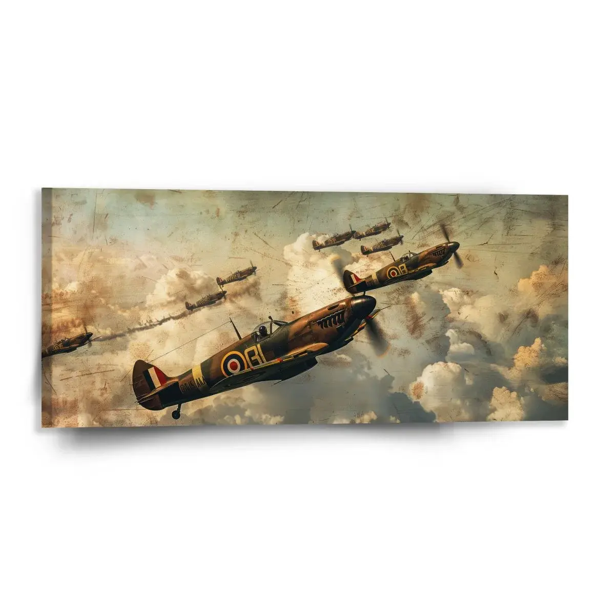 Obraz Stíhačky Spitfire v letecké bitvě - 110x50 cm