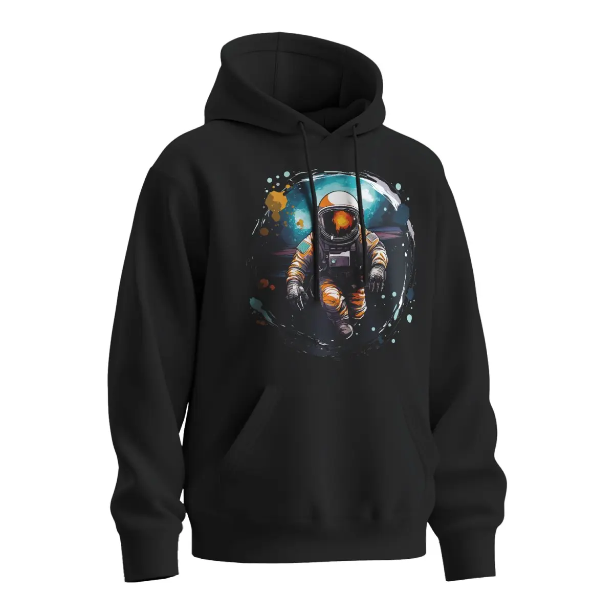 Mikina s potiskem Astronaut 1 - černá 4XL