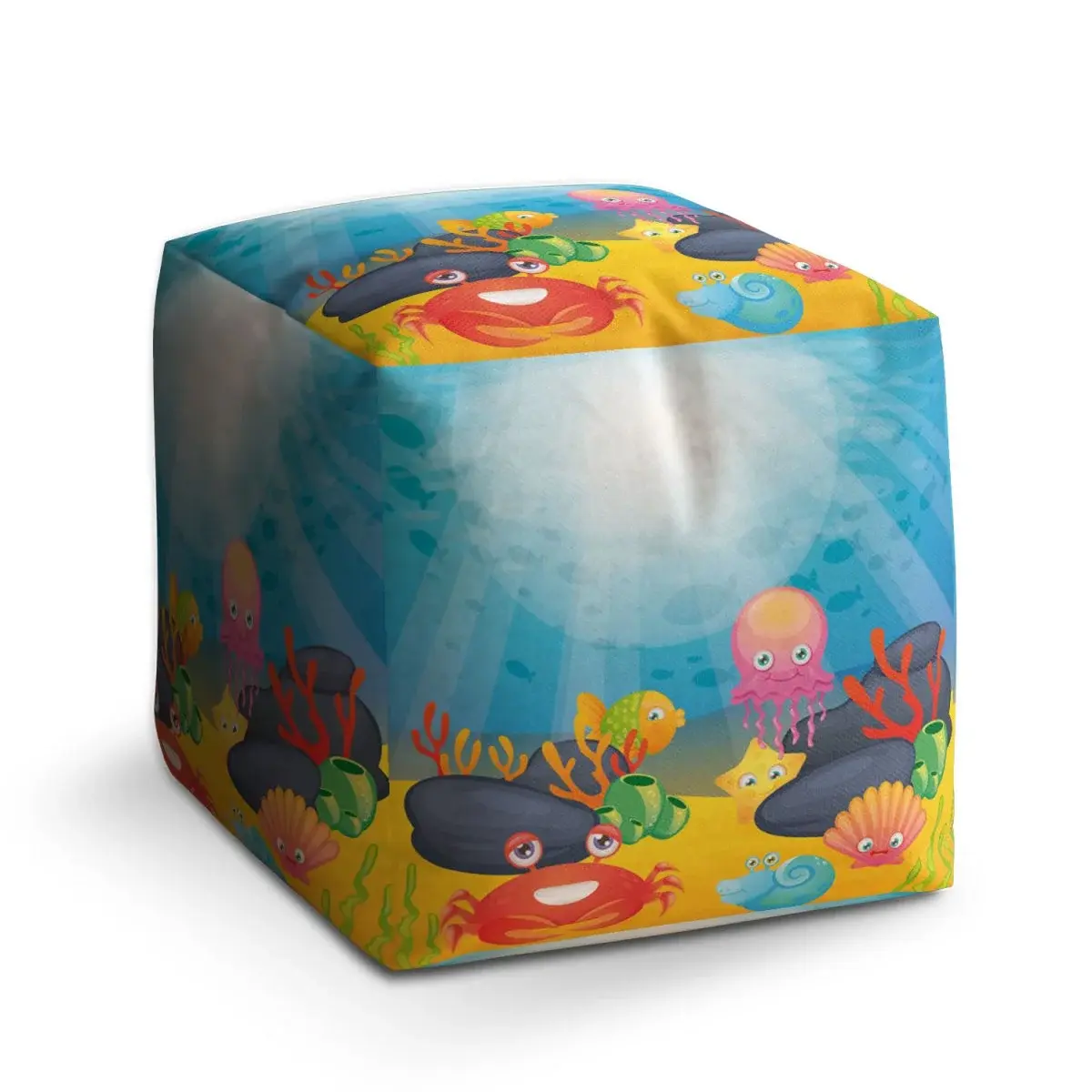 Taburet Cube Podmořský svět - 40x40x40 cm