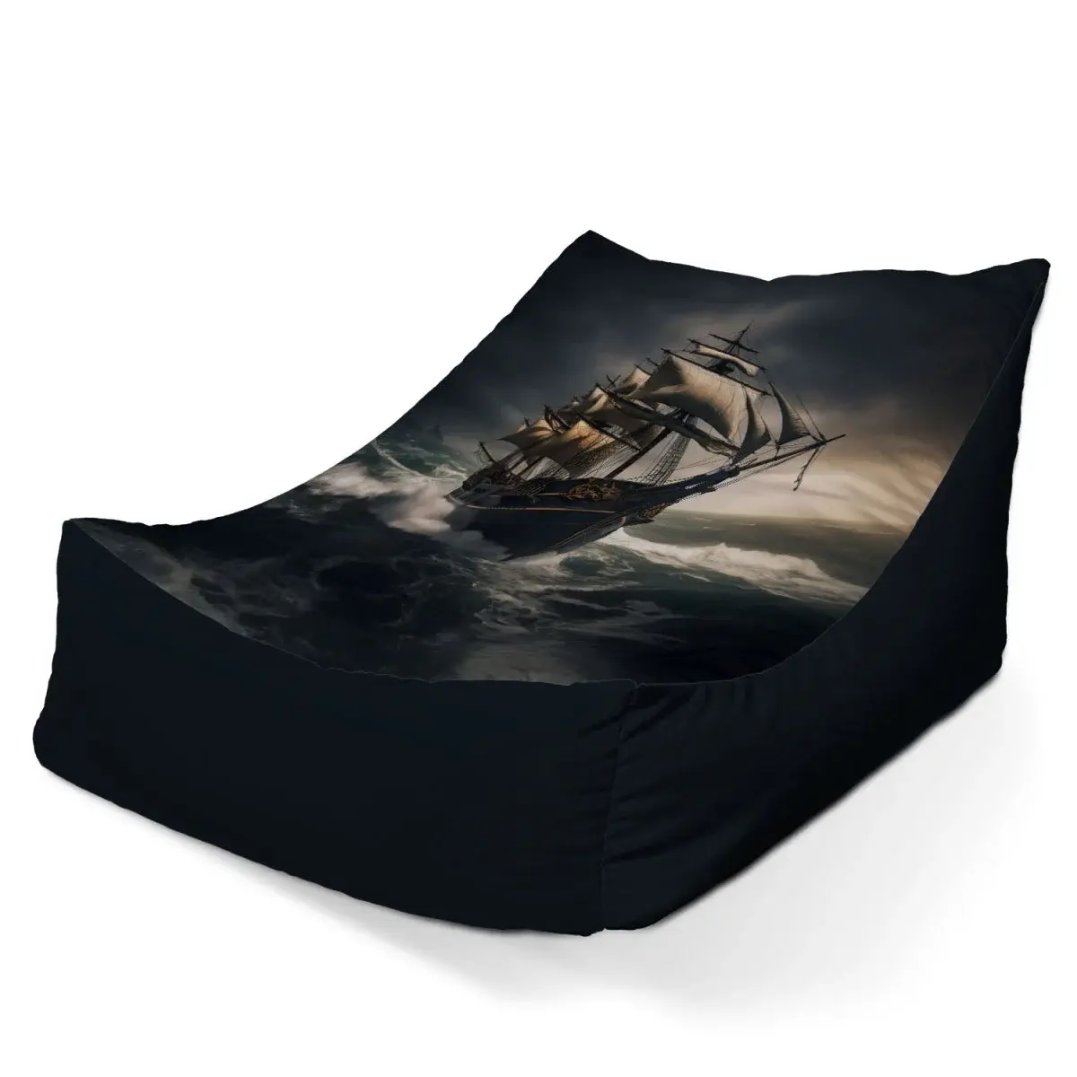 Sedací vak Lounge Plachetnice v rozbouřených vodách - 80 x 95 x 50 cm
