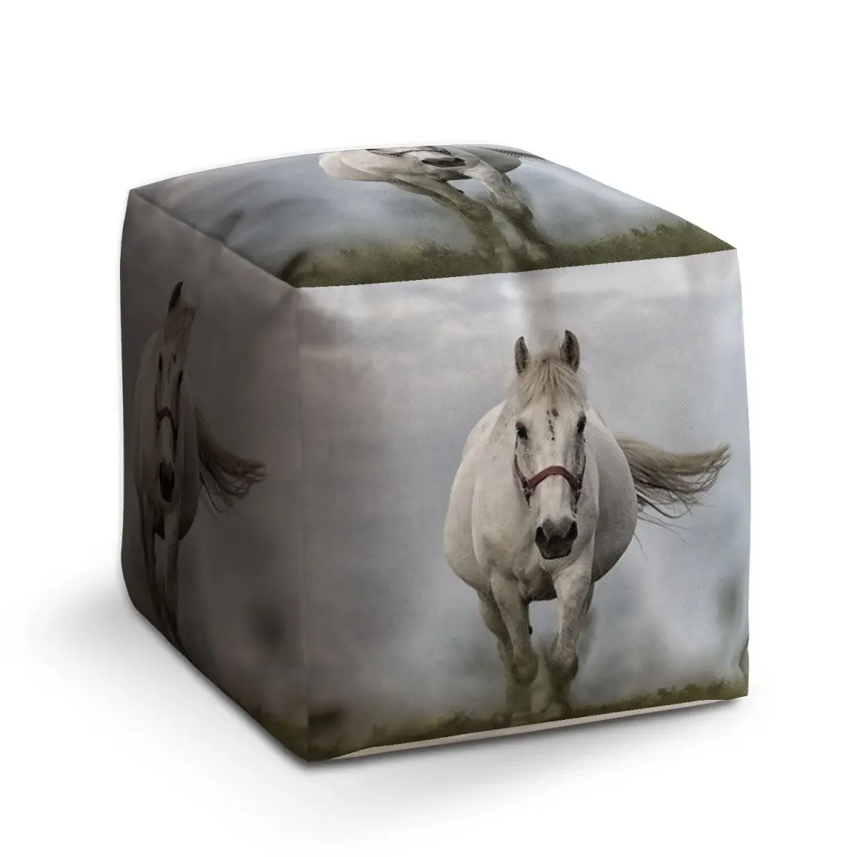 Taburet Cube Bílý kůň 3 - 40x40x40 cm