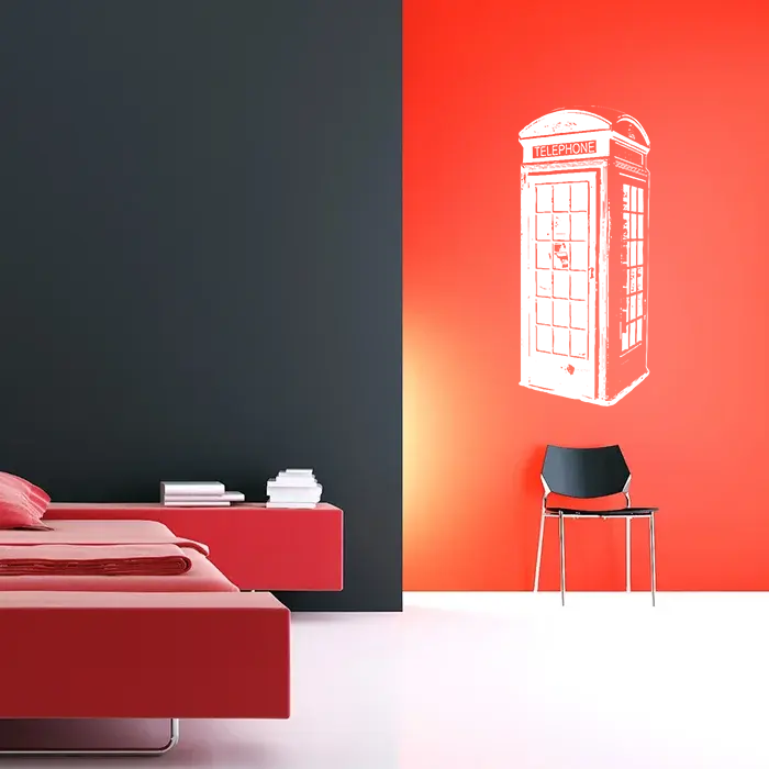 Samolepka na zeď: Telefonní budka - 93x210 cm