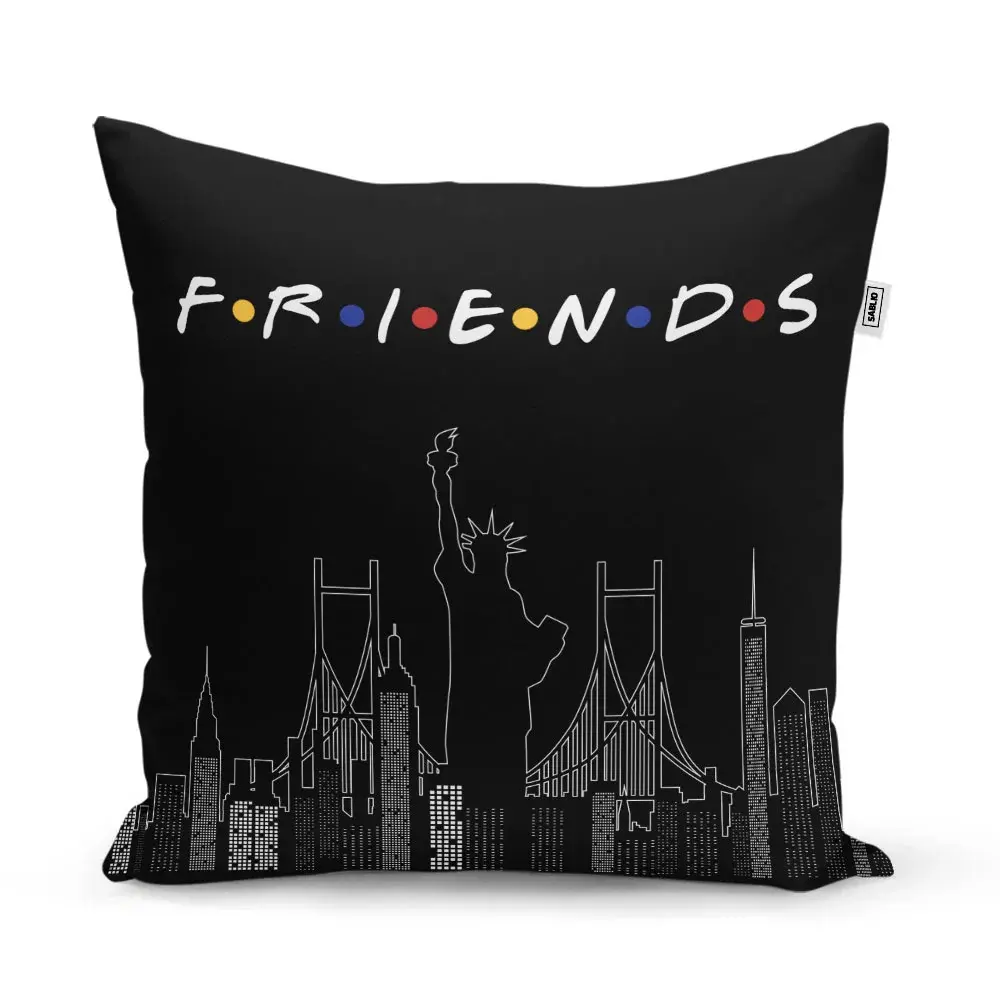 Polštář Seriál Přátelé FRIENDS Obrysy - 60x60 cm