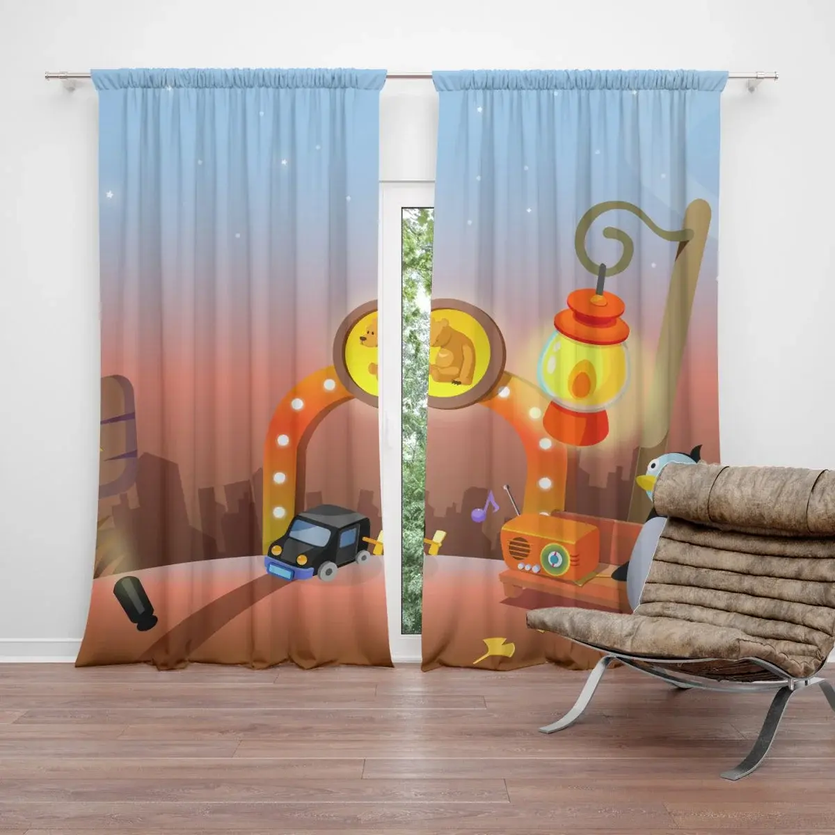 Závěs Dětský motiv 4: 2ks 140x250cm