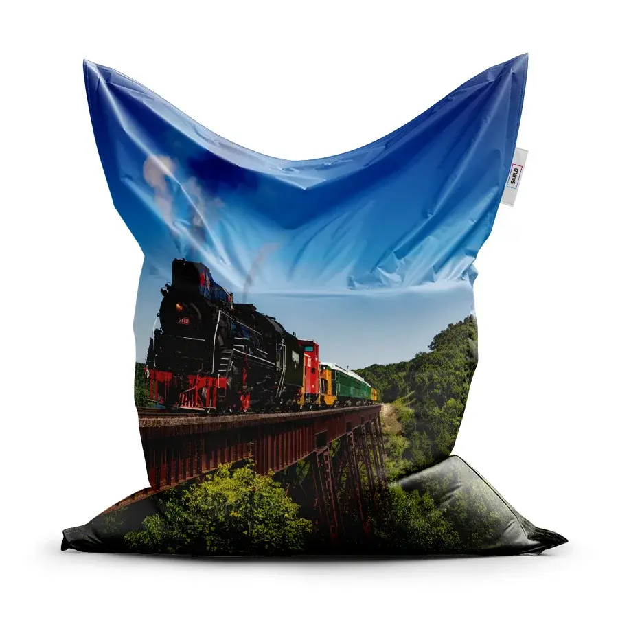 Sedací vak Classic Vlak na mostě - 150x100 cm