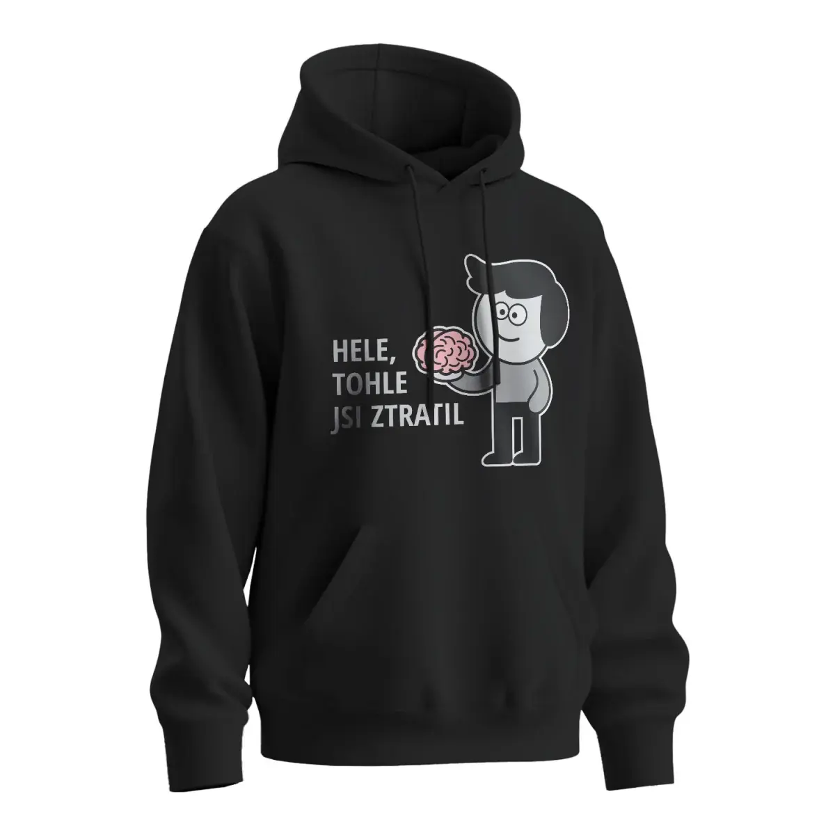 Mikina s potiskem Hele, tohle jsi ztratil - černá 5XL