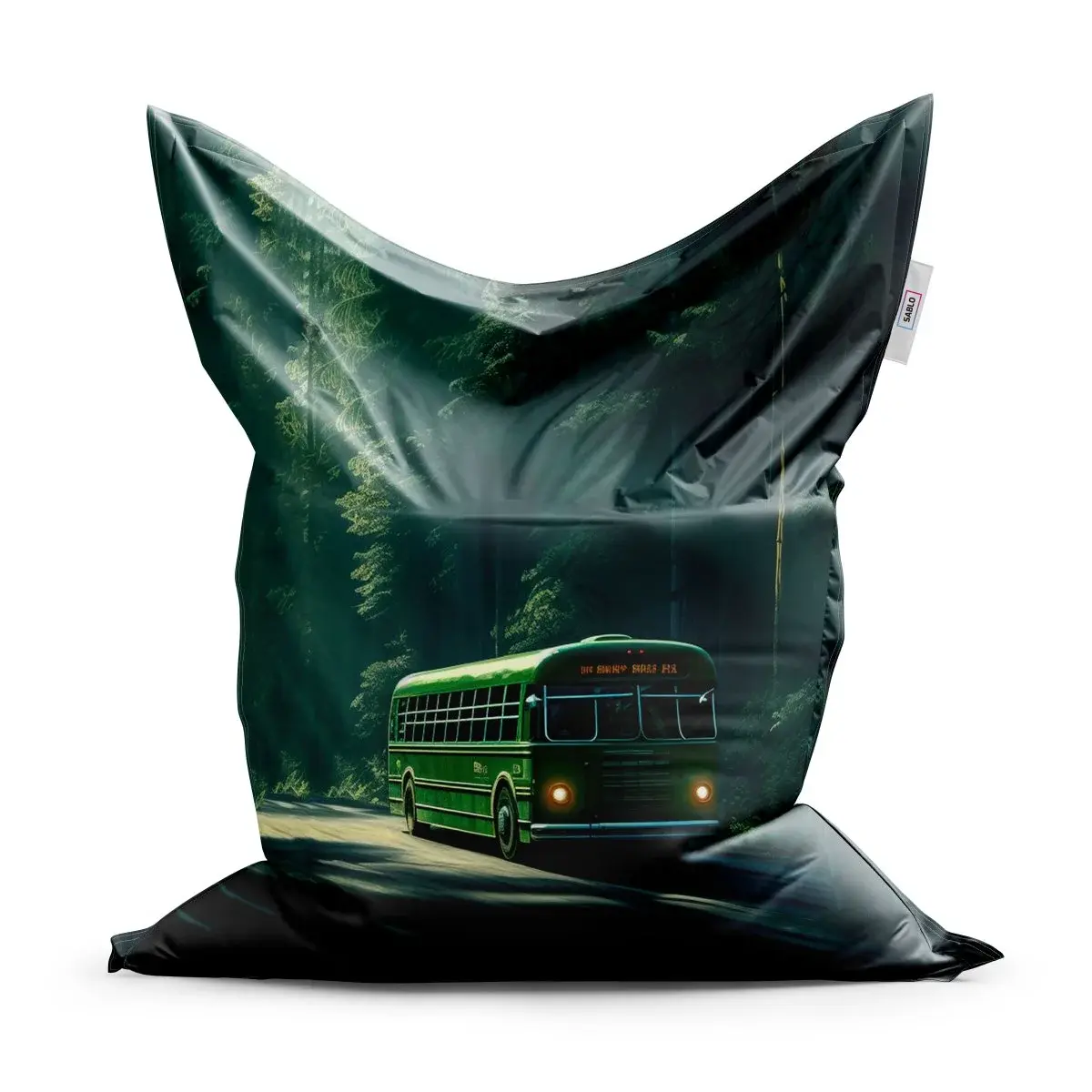 Sedací vak Zelený autobus v lese - 150x100 cm